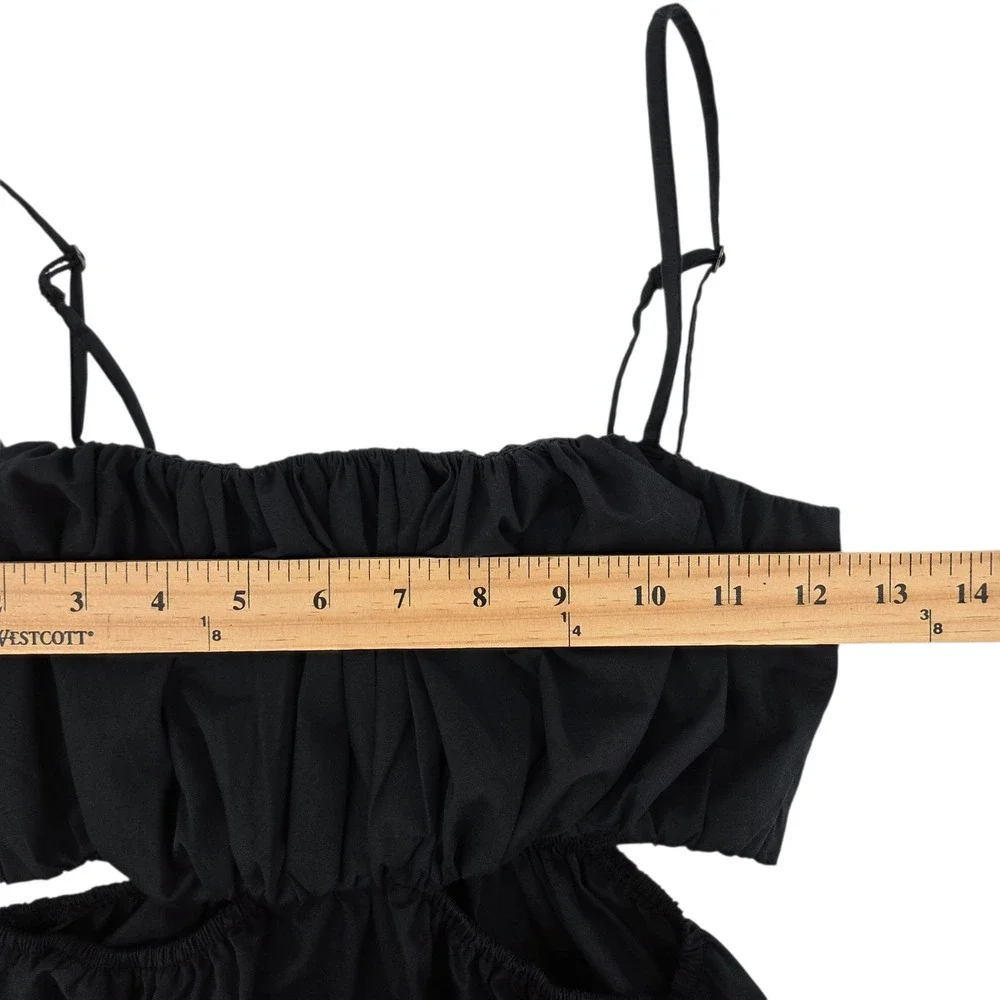 Abercrombie‎ & Fitch Bubble Top Cutout Maxi Dress Black S Tall Summer Chic